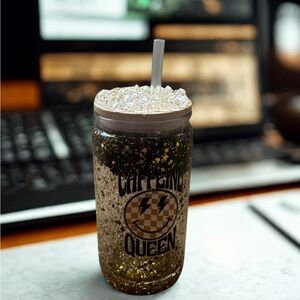 Snowglobe tumbler handmade